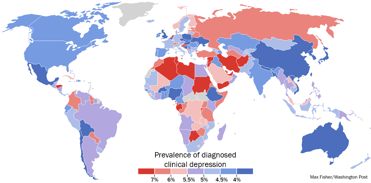81366 - افسرده‌ترین و شادترین کشور‌های جهان